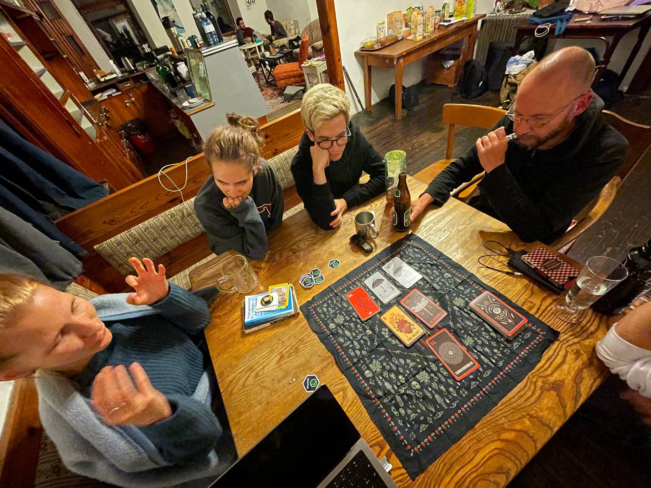 People playing a card game
